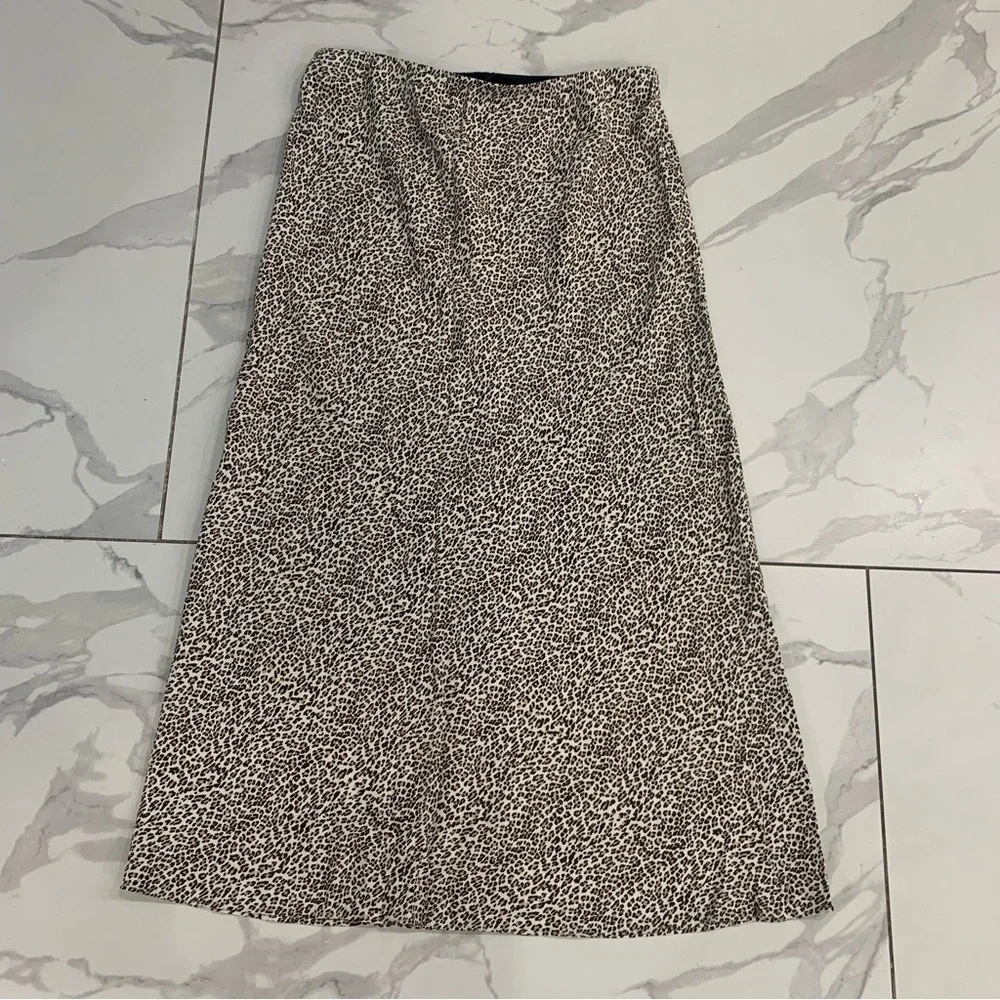 Jenni Kayne Skirt Sz XS MIDI Slip Leopard Black Brown A-line Fairy